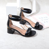 Single Puffy Band Ankle Strap Zipper Sandals